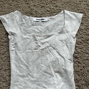 Rumored Light Gray Short Sleeve Baby Tee
